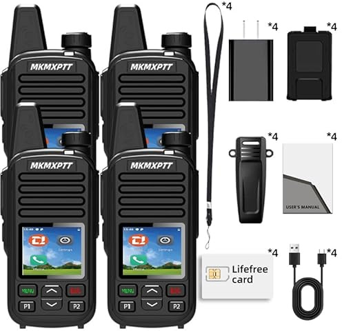 Global Lifetime Free Walkie Talkies MKMXPTT Globales 2G/4G Xin-POC Funkgerät, unbegrenzte Reichweite, Bluetooth, WLAN, SIM-Karte, 8000 km, für Polizei & Flotten, tragbares Verwaltungsplattform-Modul