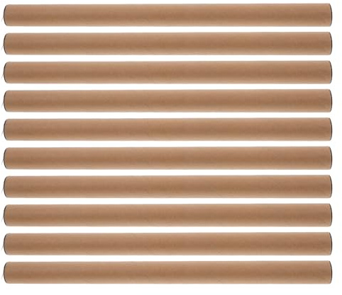 AMUSLESUR Tubi per Poster in Carta Kraft 1,5 Pollici X 12, 10 Pezzi | Riutilizzabili per Trasporto e Conservazione, Colore Kaki, Protezione Superiore, per Poster, Disegni e Documenti