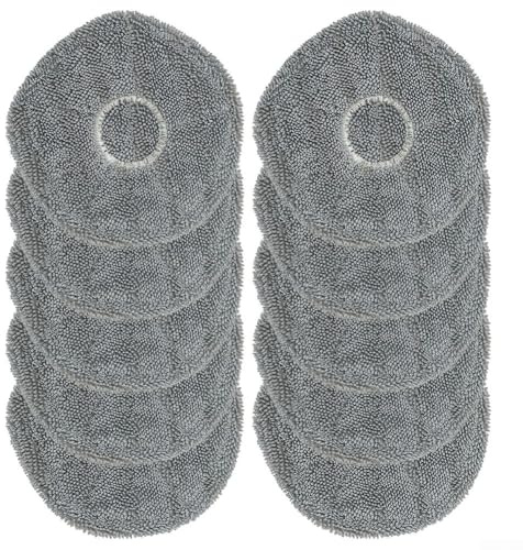 Waschbare Wischpads für Eufy X9 Pro X10 Pro, wiederverwendbare Mikrofasertücher, Roboter-Staubsauger-Zubehör, Hartbodenreinigung für Fliesen, Holz, Stein, 4 Stück (10 Stück)