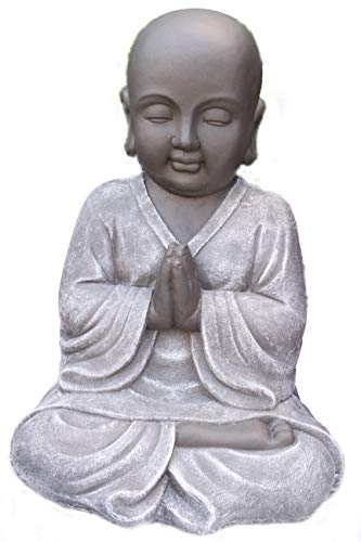 STEINFIGUREN SPICKER Steinfigur Buddha, 182/1 Gartenfigur Steinguss Basaltgrau Schwarz