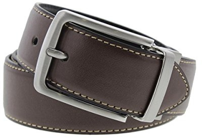 Steve Madden Men's Dress Casual Every Day Leather Belt, Brown/Black, 32