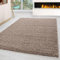Carpettex Shaggy-Teppich, Hochflor, Wohnzimmer, Florhöhe 3 cm, einfarbig, Beige, 80 x 150 cm