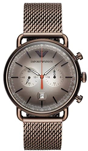 Emporio Armani Herren Chronograph Quarz Uhr mit Edelstahl Armband AR11169