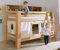Froschkönig24 Etagenbett JAN Kinderbett Spielbett Bett mit Bücherregal Buche Weiß/Grün, Matratzen Oben/unten:mit 2X Matratze