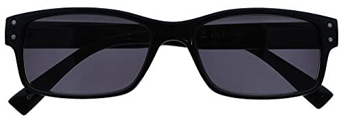 OPULIZE Mens Large Black Reading Sunglasses UV400 Designer Style Spring Hinges S11-1 +3.00