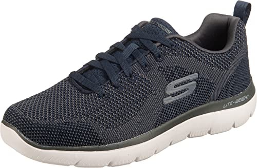 Skechers Men's Summits Brisbane Sneaker, Navy Textile/Trim, 9 UK