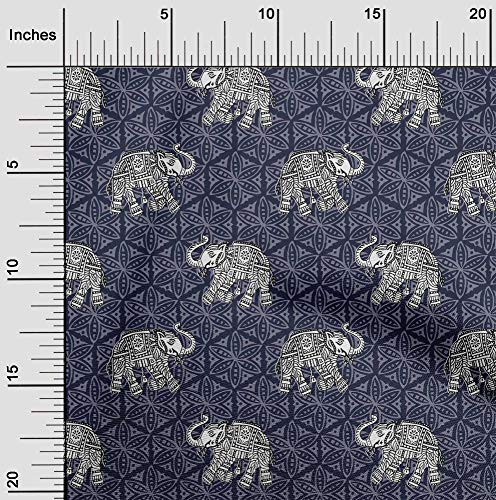 oneOone Baumwolle Flex Stoff Elefant Block Bedruckter Handwerklicher Stoff Als Meterware 40 Zoll Breit