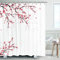 LIVILAN Rideau de Douche Rose, Rideau de Douche à Motif Floral Rose avec 12 Crochets, Rideau de Douche en Tissu Sakura décoratif Japonais, 183 x 198 cm