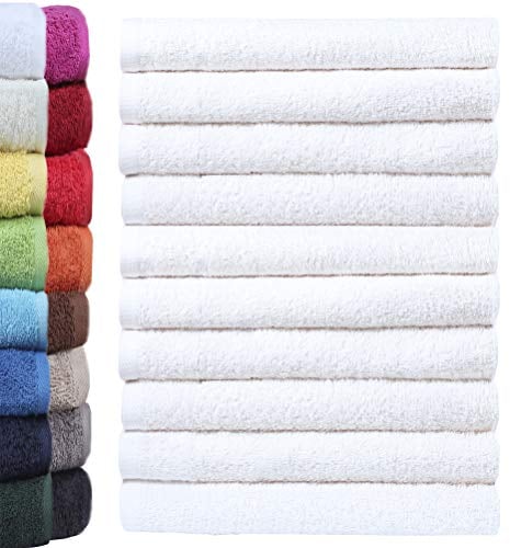 NatureMark 10er Pack Waschlappen | 100% Baumwolle | Frottier Seiflappen | Größe 30 x 30 cm | Frottee Seiftücher im 10er Pack Farbe: Weiß