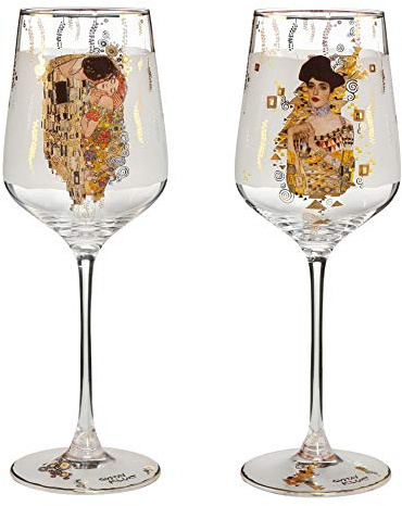 CREAFLOR HOME 2er Set Gustav Klimt Weingläser Der Kuss + Adele Bloch-Bauer 450ml Goebel