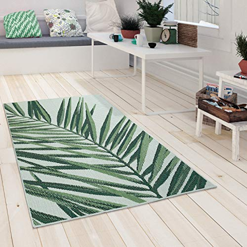 Paco Home Outdoor Teppich Wetterfest Flur Balkon Palmen Dschungel Florales Boho Muster Grün, Grösse:60x110 cm, Farbe:Grün 4