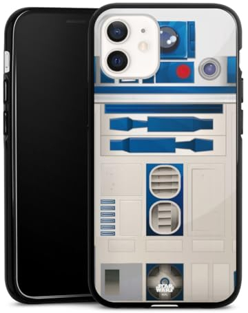 Silikon Hülle kompatibel mit Apple iPhone 12 Mini Case schwarz Handyhülle Star Wars R2D2 Fanartikel