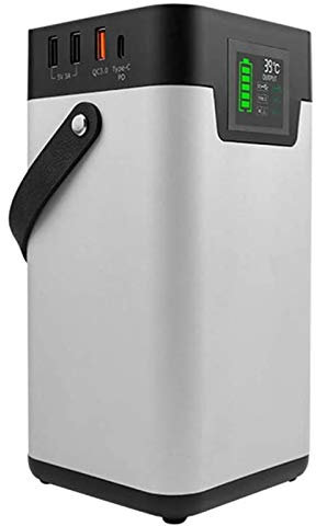 SSCYHT Accumulatore Energia Portatile 54600mAh Generatore Solare 200W Alimentatore a Onda Sinusoidale Pura Torcia a LED Uscita AC/DC/USB/QC 3.0/Type-C per Campeggio Casa Emergenza,220v