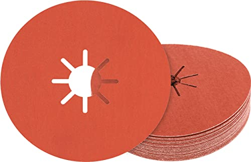 Bosch 25x EXPERT R782 Prisma Ceramic Fiberscheiben, 100 mm (für Stahl, Edelstahlbleche, Ø 100 mm, Körnung 36, Professional Zubehör Kleiner Winkelschleifer)