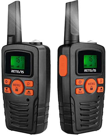 Retevis RA635 Talkie Walkie,PMR446 sans Licence,16 Canaux, Professionnel,VOX,Torche LED, Longue Portée Talkie-Walkies Enfants Adultes Cadeau Ski Pâques(Noir, 2 Pcs)