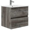 Baikal Mueble de Baño Dos cajones, suspendido a la Pared con Lavabo. Melamina 16. Mueble montado. Mueble de 50cm Vintage Sin Espejo
