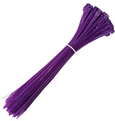 Yiyuton Cable Ties, 100 Pieces Purple Nylon Zip Ties, 4.8mm x 300mm, 12'' Premium Self-Locking Cable Ties, Strong Nylon Zip Ties.,ZD48300P