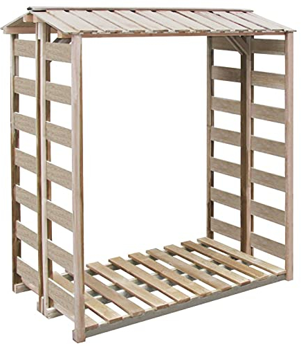 Yumeng Brennholz-Lagerschuppen, Kaminholzregal Aussen, Brennholzregal Außen, Holzunterstand, Holzstapelhilfe, Brennholzregal, Unterstand, 150x90x176 cm Kiefernholz Imprägniert