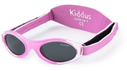 Kiddus Polarisierte Babysonnenbrille für Neugeborene Jungen Mädchen. Von 0 Monaten bis 2 Jahren. 100% Schutz UV400 Sonnenfilter. Silikon-Nasensteg. Verstellbares weiches Band. BPA-Frei. PREMIUM