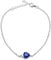 Tuscany Silver Women's Sterling Silver Rhodium Plated 6mm Heart Shape Synthetic Blue Spinel with 3mm Round White CZ Adjustable Bracelet 16cm/6.25 -19cm/7.5