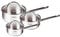 Pyrex Master Stainless Steel Saucepan Set Induction Ready with Lids - 3 Piece 16cm, 18cm, 20cm | Tempered Glass Lids | Induction Suitable | Stainless Steel Handles, Silver (MXS01PX/7044)