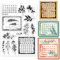 GLOBLELAND Pflanzen Kalender Transparente Silikonstempel Vintage Hintergrund Klare Stamps Retro Plan Silikonstempel Für Kartengestaltung DIY Prägung Journaling