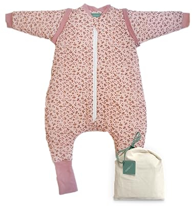 molis&co. Baby-schlafsack mit Füßen, abnehmbare Ärmel und Socken. 2.5 TOG. Ideal für die Übergangszeit und den Winter. 100% Baumwolle (OEKO-TEX 100). (Misty Rose, 80 cm (2 Jahre))