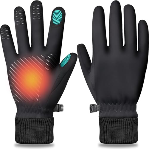 FEWTUR Winter Waterproof Touchscreen Gloves for Men and Women, Black, M