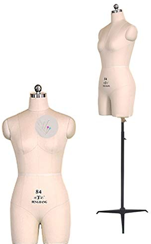 Weiblicher Nähmannequin-Torso, Schaumstoff-Halbkörper-Schneiderpuppe, Damenpuppe mit Stativständer, höhenverstellbar: 150–180 cm