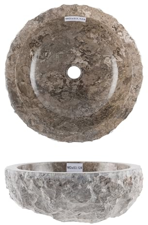 40 cm Marmor Waschbecken in grau von WOHNFREUDEN - Mit Unikat Auswahl