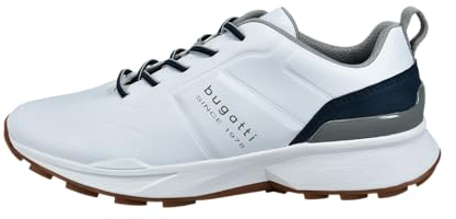 bugatti Herren Low-Top Sneaker, Männer Halbschuhe, Wechselfußbett,schnürschuhe,schnürer,straßenschuhe,Strassenschuhe,weiß (2041),42 EU / 7.5 UK