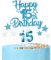 mciskin Happy 15th Birthday Candles Cake Toppers Set, Blue Number 15 Candle for Birthday Cake, Birthday Candles Cake Toppers for Girls Boys Birthday Decorations, Blue Silver Star Cake Cupcake Toppers