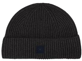 TOM TAILOR Herren Beanie Strick-Mütze,10617 - Black Grey Melange, OneSize