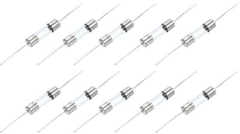 QUARKZMAN 10 Stück Glassicherung 5 x 20mm, 3A Schnellschlag Auslösecharakteristik 250V Sicherung mit Draht für Leiterplatten Elektronische Geräte Haushaltsgeräte