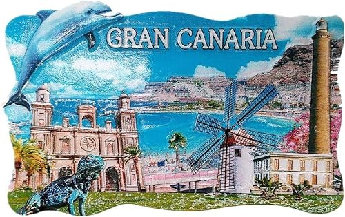UYUME Kühlschrank Magnet, Kühlschrankmagnete, Dekoration, magnetische Aufkleber, Souvenirs, Gran Canaria Island, Spanien, 3D-Reise, Zuhause und Küche, Spanien-Kühlschrankmagnet-Kollektion