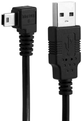NFHK Cavo di ricarica dati da mini USB maschio a 5 pin ad angolo sinistro di 90 gradi a USB 2.0 maschio, 50 cm