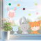 Sunnywall Fensterbild Fensterdeko Schaf Fuchs Hase Maus Fensteraufkleber statisch selbstklebend beidseitiger Druck Aufkleber Fenstersticker WIEDERVERWENDBAR A2