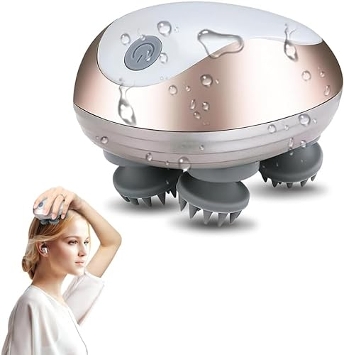 Foreverup Electric Scalp Massager, Waterproof Head Massager,Portable Handheld Hair Massagers with 3 Modes 96 Silicone Contact Promote Hair Growth Relax The Body Suitable as a Gift for Men and Women