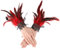 COMNICO Damen Feder-Handgelenkmanschetten, Florale Spitzenflügel-Armbänder Schwarzes Gothic-Mesh-Armband für Cosplay Halloween-Kostüm (Rot)