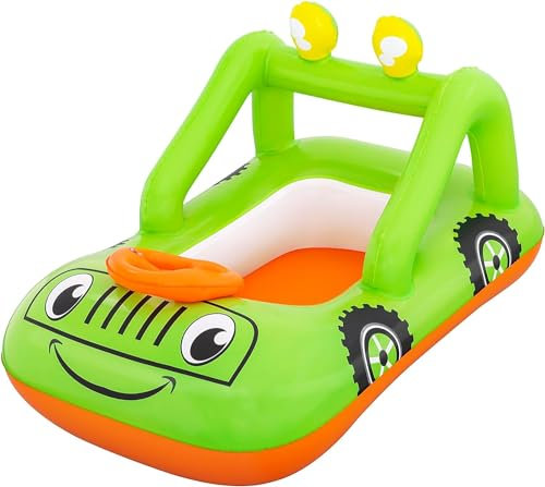 Inflatable Car or Plane Baby Boat Pool Float Beach Toy Lilo Blow Up for Kids aged 3 Years+ (Car)