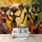 Fototapete Afrikanische Kunst, Die Frauen Malt 200x140 cm Tapete 3D Vlies Wanddeko Wallpaper Wandtapete Dekoration Study Zimmer Wohnzimmer Restaurant Cafe