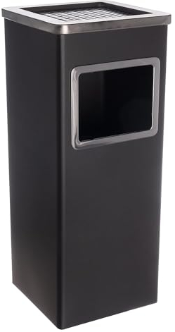 HUOLE Poubelle en acier inoxydable, Poubelle amovible sur pied en acier inoxydable l, extérieur, intérieur et extérieur, Bacs ā ordures de cuisine-Argent (2 PC) 24 * 24 * 60cm-35L