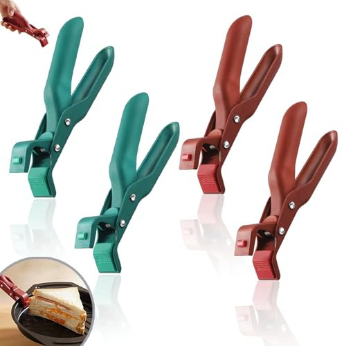 4 Pcs Anti Scald Bowl Holder Clip, Silicone Non Slip Heat Insulation Multi Function Gripper for Hot Food