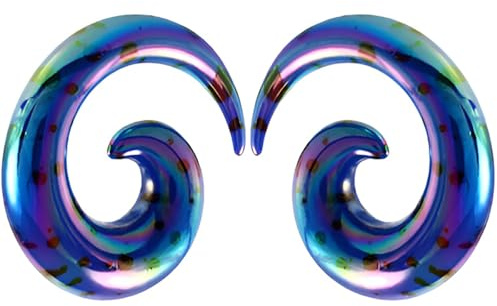 Decentraland 1 Paar Purpurblau 4 mm(6 G) Acryl Dehnspiralen Plugs Tunnel Kegel Dehnungsschnecke Acrylkegel Ohrstecker Dehnschnecke Set Ohrringe Dehnstab Piercing Spirale Ohr Expander Frauen Herren