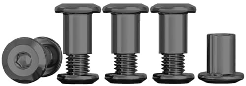 Drenky 10 Piezas Tornillo De Conexión Mueble M4, Tornillos De Manguito M4x10mm Negro Acero Inoxidable A2 V2A