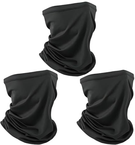 3 Pack Bandana Neck Warmer Ski Snood for Men & Women Winter Fleece Windproof Neck Gaiter Multifunctional Headwear Face Mask Elastic Gaiters Headband Snood Resistence for Outdoors Sports Cycling Hiking