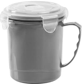 Katsy Style Take-Out Soup Mug with Airtight Lid and Steam Vent - 710ml/24oz, Grey