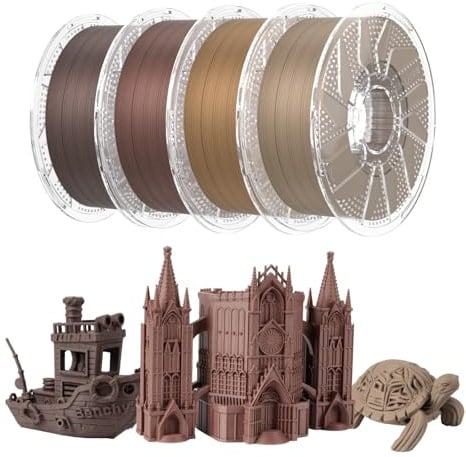 Conjure Legno PLA Filamento Kit 4×1 kg per Stampante 3D | Kit 4 Varietà: Noce, Teak, Quercia Bianca, Palissandro, 1,75 mm, Naturale Aspetto Legno per Stampe Decorative