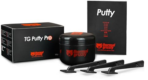 Thermal Grizzly TG Putty Pro 100 g Thermal Putty VRAM VRM PCB | Thermal putty, high-end thermal conductivity, pad replacement, VRAM, VRM, PCB, gap filler, 0.2-3.0 mm, non-conductive
