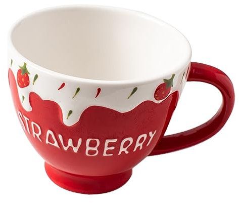JECOMPRIS Tazza Decorativa per Latte e Mug da Colazione con Design e Base Stabile per Uso e